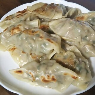 韮と白菜消費に大判皮でつくる餃子